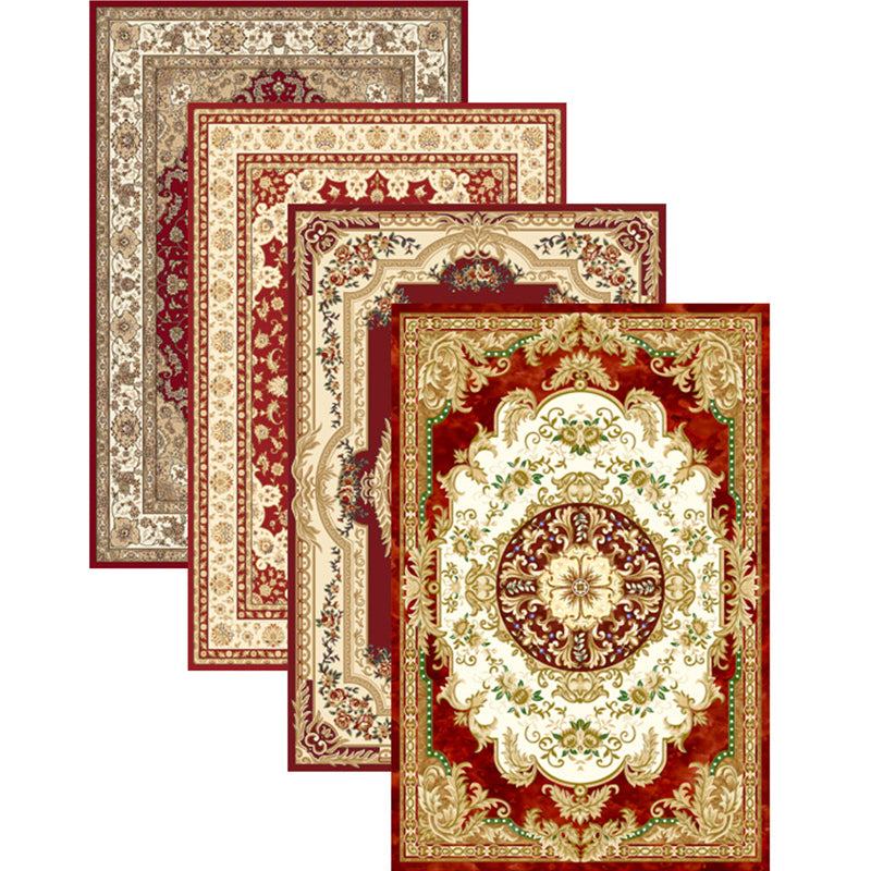 Multi Colored Floral Printed Rug Polyster Shabby Chic Area Rug Non-Slip Backing Washable Indoor Rug for Decoration Clearhalo 'Area Rug' 'Rugs' 'Vintage' Rug' 2285942