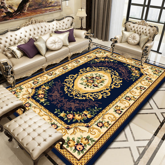 Retro Floral Printed Rug Multi Colored Synthetics Area Rug Anti-Slip Backing Machine Washable Indoor Rug for Parlor Clearhalo 'Area Rug' 'Rugs' 'Vintage' Rug' 2285957