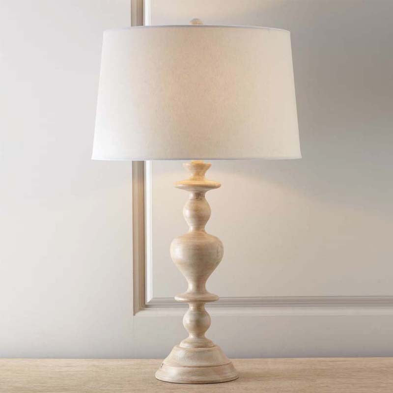 White Barrel Nightstand Lamp Minimalist Fabric 1 Light Study Room Table ...