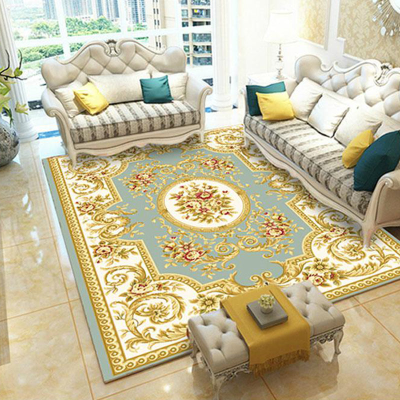 Multi Colored Retro Rug Polyster Flower Printed Area Carpet Non-Slip Washable Stain-Resistant Indoor Rug for Living Room Clearhalo 'Area Rug' 'Rugs' 'Vintage' Rug' 2285987