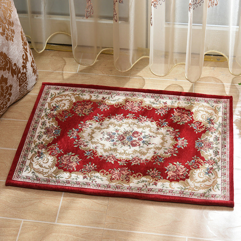 Multi Colored Bedroom Rug Shabby Chic Flower Print Area Rug Acrylic Non-Slip Backing Stain-Resistant Carpet Red Clearhalo 'Area Rug' 'Rugs' 'Vintage' Rug' 2285992