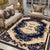 Antique Living Room Rug Multi Colored Flower Print Carpet Polyster Pet Friendly Machine Washable Indoor Rug Navy Clearhalo 'Area Rug' 'Rugs' 'Vintage' Rug' 2286005