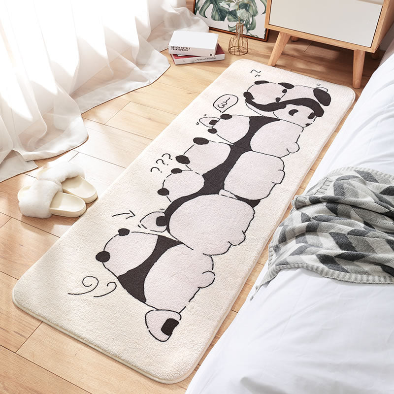 Multicolor Cartoon Pattern Rug Lamb Wool Simple Area Rug Non-Slip Backing Pet Friendly Area Carpet for Kids Black-White Clearhalo 'Area Rug' 'Rug' 2286046