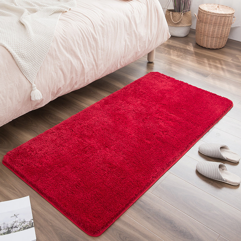 Casual Bedroom Rug Multi Colored Solid Colored Area Carpet Superfine Fiber Non-Slip Machine Washable Indoor Rug Red Clearhalo 'Area Rug' 'Casual' 'Rugs' Rug' 2286057