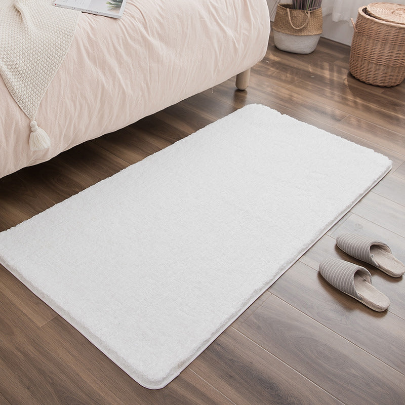 Casual Bedroom Rug Multi Colored Solid Colored Area Carpet Superfine Fiber Non-Slip Machine Washable Indoor Rug White Clearhalo 'Area Rug' 'Casual' 'Rugs' Rug' 2286063