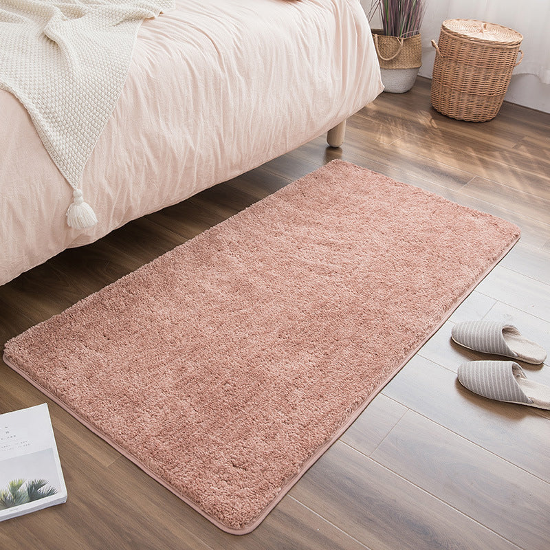 Casual Bedroom Rug Multi Colored Solid Colored Area Carpet Superfine Fiber Non-Slip Machine Washable Indoor Rug Nude Pink Clearhalo 'Area Rug' 'Casual' 'Rugs' Rug' 2286064