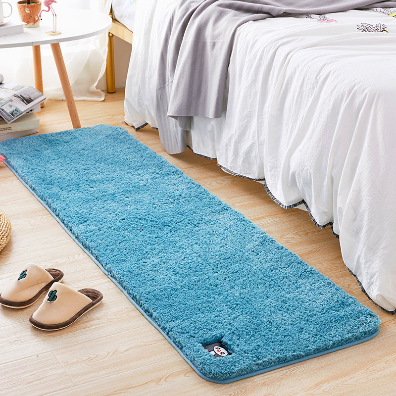 Multi Colored Bedroom Rug Modern Solid Color Rug Synthetics Non-Slip Backing Stain-Resistant Area Carpet Peacock Blue Clearhalo 'Area Rug' 'Casual' 'Rugs' Rug' 2286075