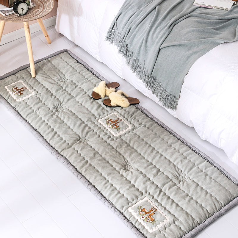 Nordic Bedroom Rug Multi Color Floral Printed Area Rug Polyster Non-Slip Backing Easy Care Indoor Rug Light Gray Clearhalo 'Area Rug' 'Rug' 2286096