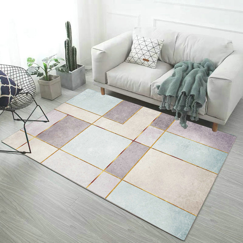 Nordic Decoration Rug Multi Colored Geometric Print Area Carpet PVC Non-Slip Backing Pet Friendly Rug Beige Clearhalo 'Area Rug' 'Rug' 2286123