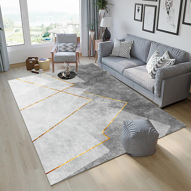 Nordic Decoration Rug Multi Colored Geometric Print Area Carpet PVC Non-Slip Backing Pet Friendly Rug Smoke Gray Clearhalo 'Area Rug' 'Rug' 2286126