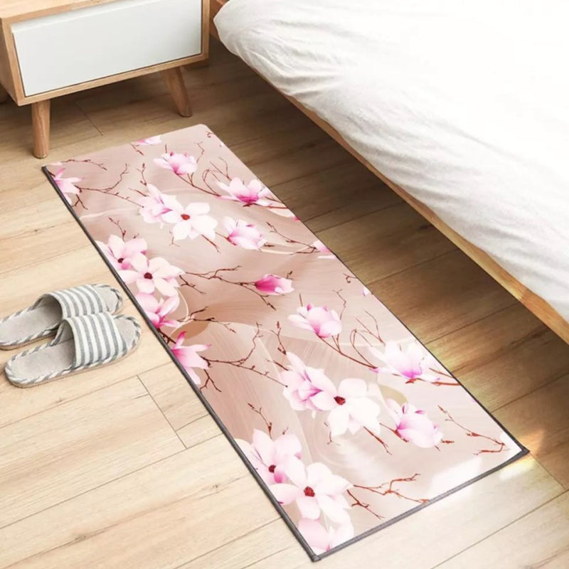 Modern Floral Printed Rug Multi Color Polypropylene Indoor Rug Non-Slip Easy Care Area Carpet for Bedroom Orange Pink Clearhalo 'Area Rug' 'Modern' 'Rugs' Rug' 2286174