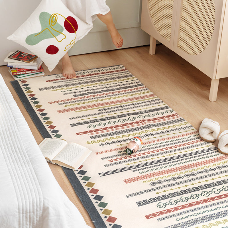 Relaxing Geo Printed Rug Multi Colored Cotton Blend Area Rug Easy Care Pet Friendly Indoor Rug for Bedroom Pink-Blue Clearhalo 'Area Rug' 'Rug' 2286208