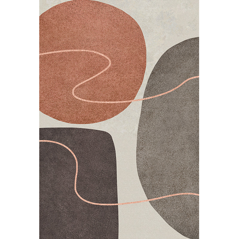 Multi-Colored Relaxing Rug Polyster Color Block Area Carpet Anti-Slip Backing Machine Washable Indoor Rug for Living Room Brown Clearhalo 'Area Rug' 'Rug' 2286254