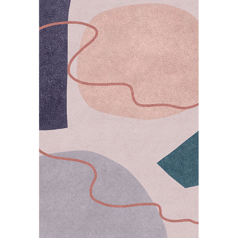 Multi-Colored Relaxing Rug Polyster Color Block Area Carpet Anti-Slip Backing Machine Washable Indoor Rug for Living Room Pink Clearhalo 'Area Rug' 'Rug' 2286256
