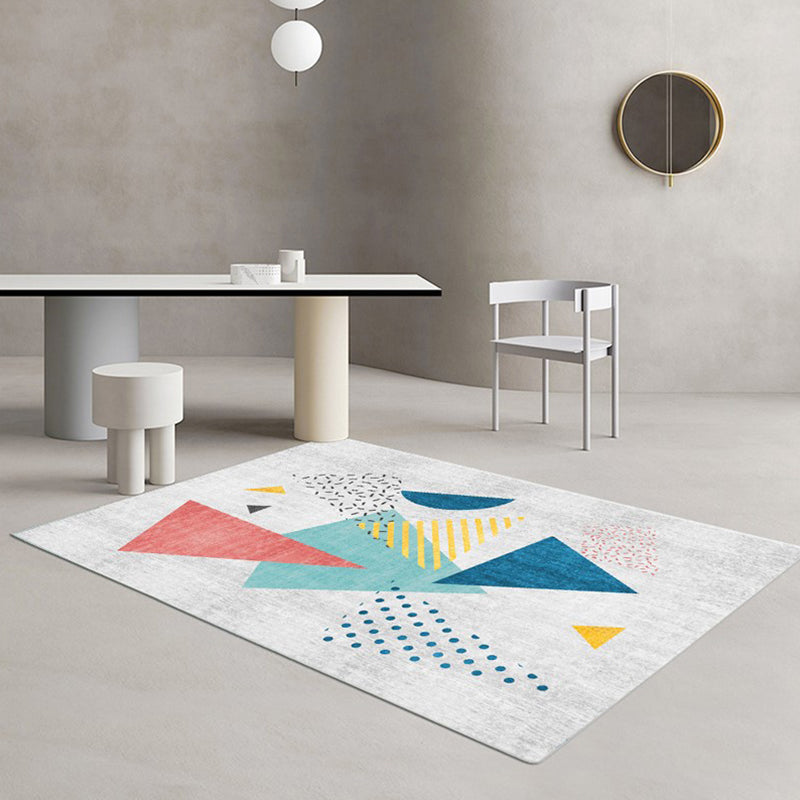 Fancy Bedroom Rug Multi Color Color Block Indoor Rug Polyster Non-Slip Backing Pet Friendly Carpet Blue Clearhalo 'Area Rug' 'Rug' 2286340