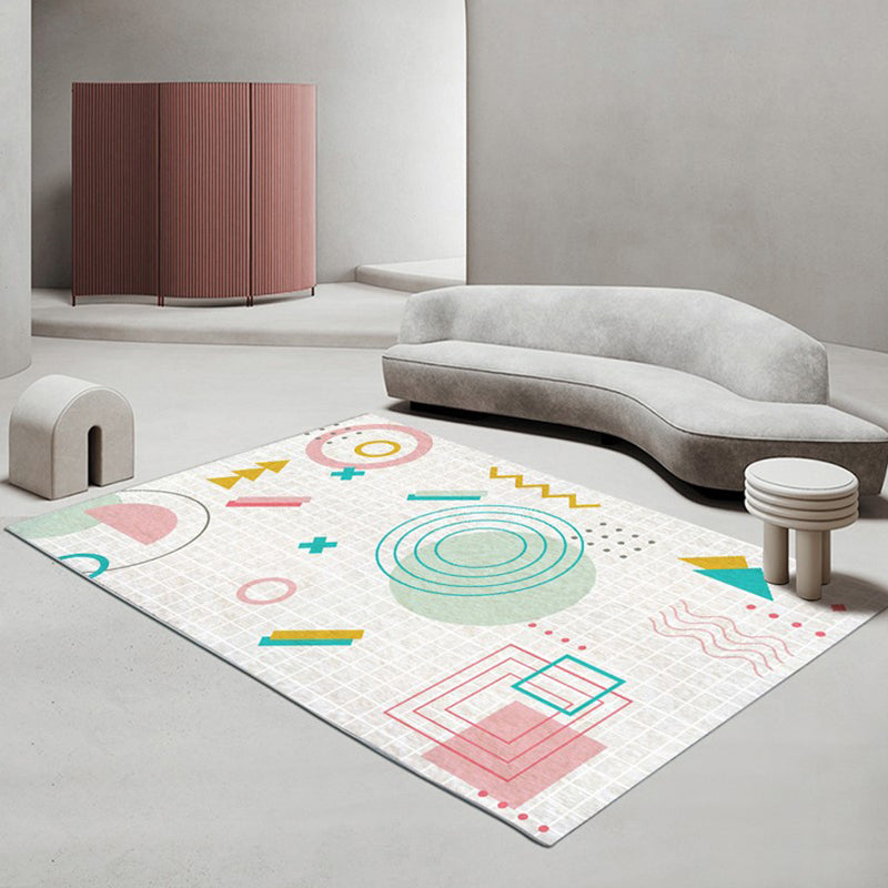 Fancy Bedroom Rug Multi Color Color Block Indoor Rug Polyster Non-Slip Backing Pet Friendly Carpet Green Clearhalo 'Area Rug' 'Rug' 2286341