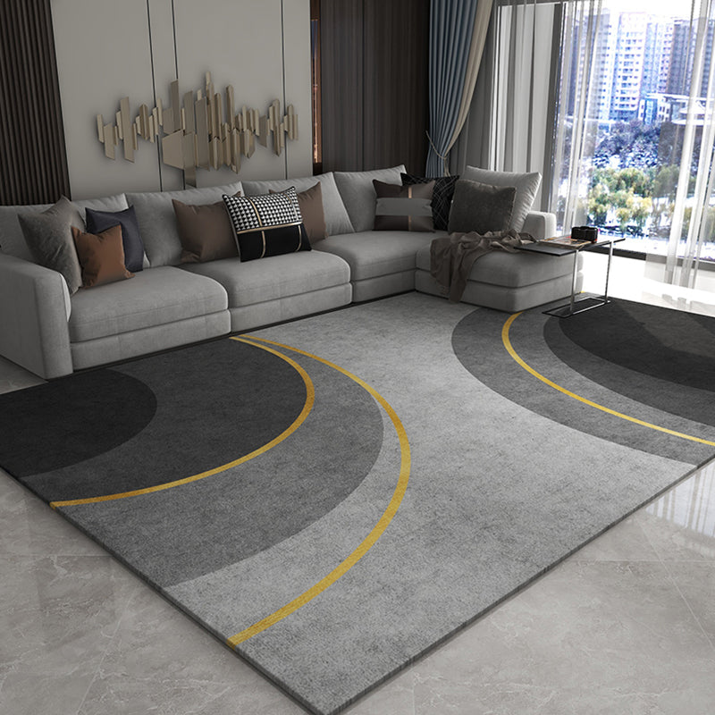 Simplicity Living Room Rug Multi Colored Geometric Print Carpet Polyster Non-Slip Machine Washable Indoor Rug Silver Gray Clearhalo 'Area Rug' 'Modern' 'Rugs' Rug' 2286364