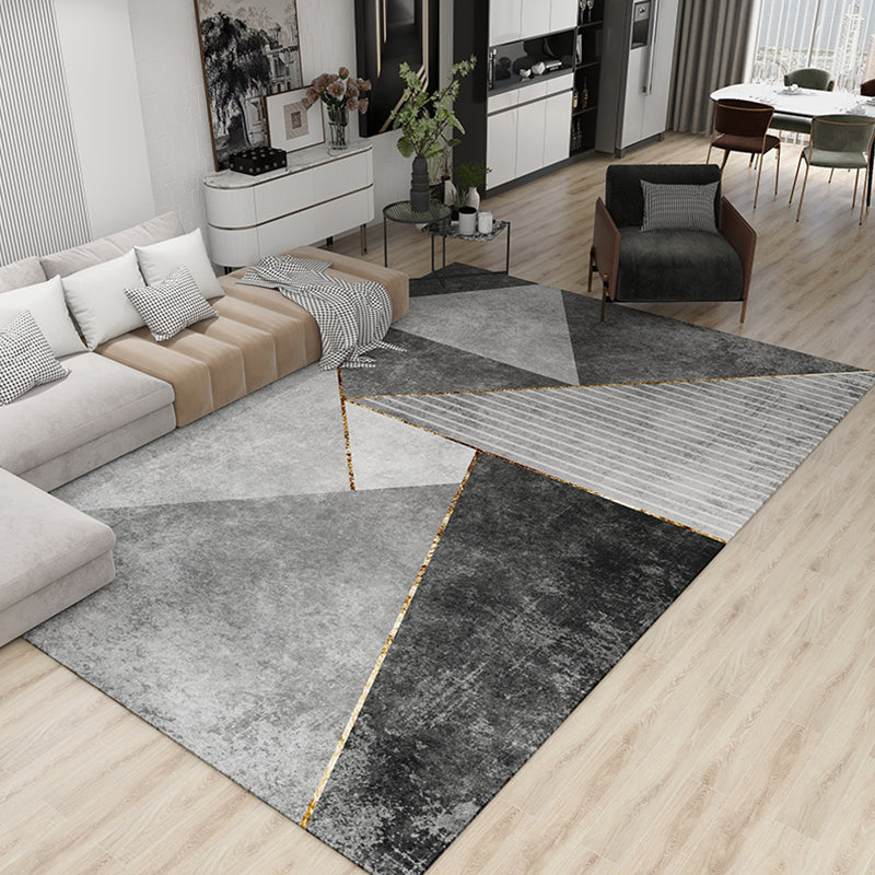 Simplicity Living Room Rug Multi Colored Geometric Print Carpet Polyster Non-Slip Machine Washable Indoor Rug Grey Clearhalo 'Area Rug' 'Modern' 'Rugs' Rug' 2286368