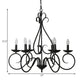 6 Lights Swirled Arm Chandelier Light Kit Traditional Black Metal Suspension Light for Dining Room Clearhalo 'Ceiling Lights' 'Chandeliers' Lighting' options 228637