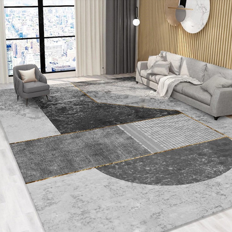 Simplicity Living Room Rug Multi Colored Geometric Print Carpet Polyster Non-Slip Machine Washable Indoor Rug Gray-White Clearhalo 'Area Rug' 'Modern' 'Rugs' Rug' 2286373