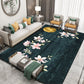 Multi Colored Oriental Rug Cotton Blend Floral Print Area Carpet Non-Slip Backing Pet Friendly Rug for Living Room Navy Clearhalo 'Area Rug' 'Rug' 2287706