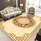 Multi Colored Oriental Rug Cotton Blend Floral Print Area Carpet Non-Slip Backing Pet Friendly Rug for Living Room Gold Clearhalo 'Area Rug' 'Rug' 2287713