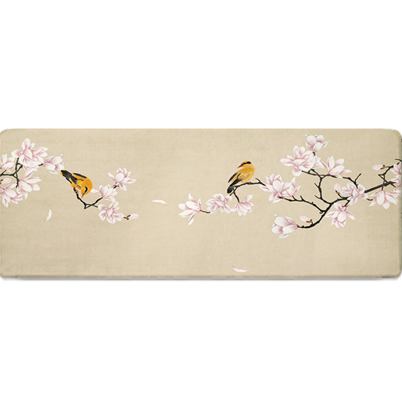 Asia Floral Printed Rug Multi Color Lamb Wool Area Rug Non-Slip Backing Pet Friendly Indoor Rug for Bedroom Gray-Orange Clearhalo 'Area Rug' 'Rug' 2287745