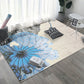 Asian Bedroom Rug Multi Color Floral Printed Area Carpet Polyster Non-Slip Backing Pet Friendly Rug Blue-White Clearhalo 'Area Rug' 'Rug' 2287771