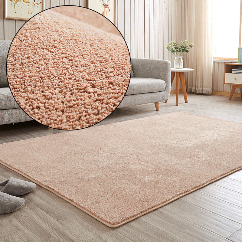 Simple Solid Color Rug Multi Colored Cotton Blend Indoor Rug Non-Slip Backing Pet Friendly Carpet for Living Room Light Camel Clearhalo 'Area Rug' 'Rug' 2287780