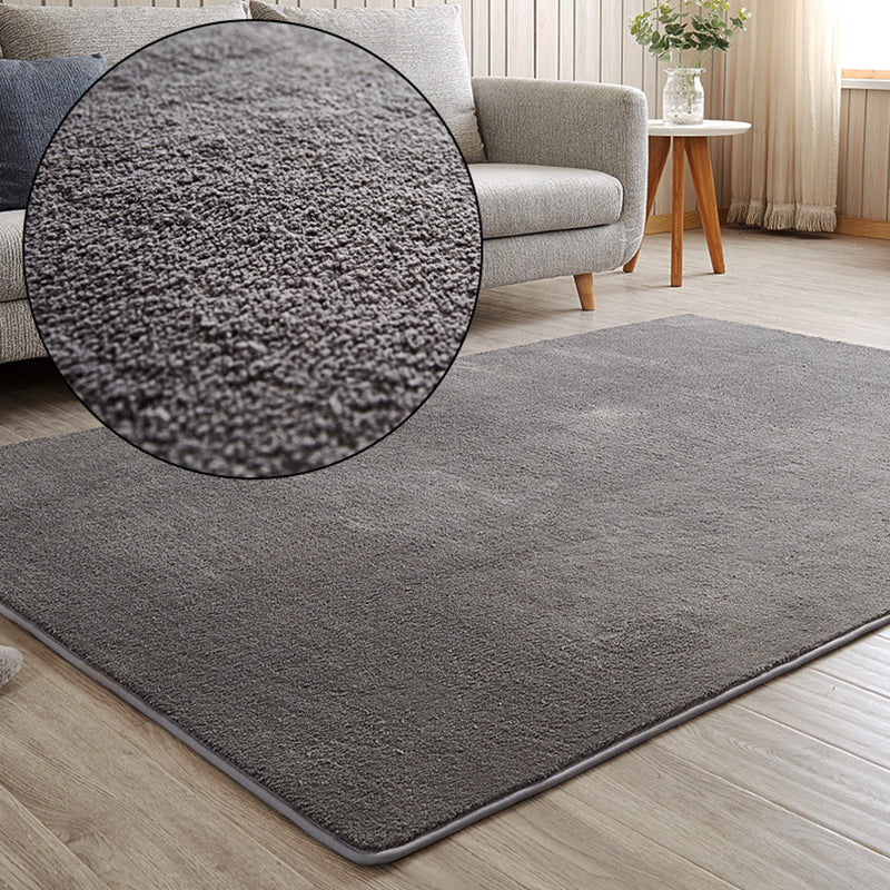 Simple Solid Color Rug Multi Colored Cotton Blend Indoor Rug Non-Slip Backing Pet Friendly Carpet for Living Room Dark Gray Clearhalo 'Area Rug' 'Rug' 2287781