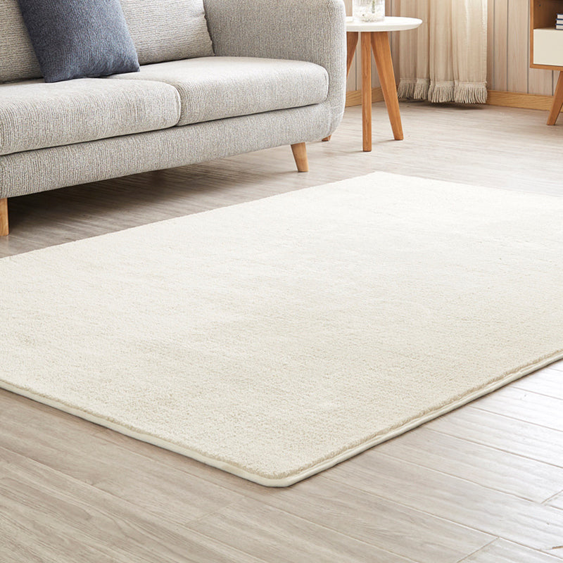 Simple Solid Color Rug Multi Colored Cotton Blend Indoor Rug Non-Slip Backing Pet Friendly Carpet for Living Room White Clearhalo 'Area Rug' 'Rug' 2287782