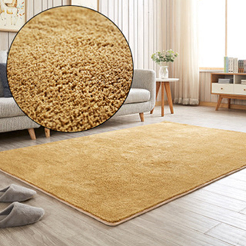 Simple Solid Color Rug Multi Colored Cotton Blend Indoor Rug Non-Slip Backing Pet Friendly Carpet for Living Room Khaki Clearhalo 'Area Rug' 'Rug' 2287783