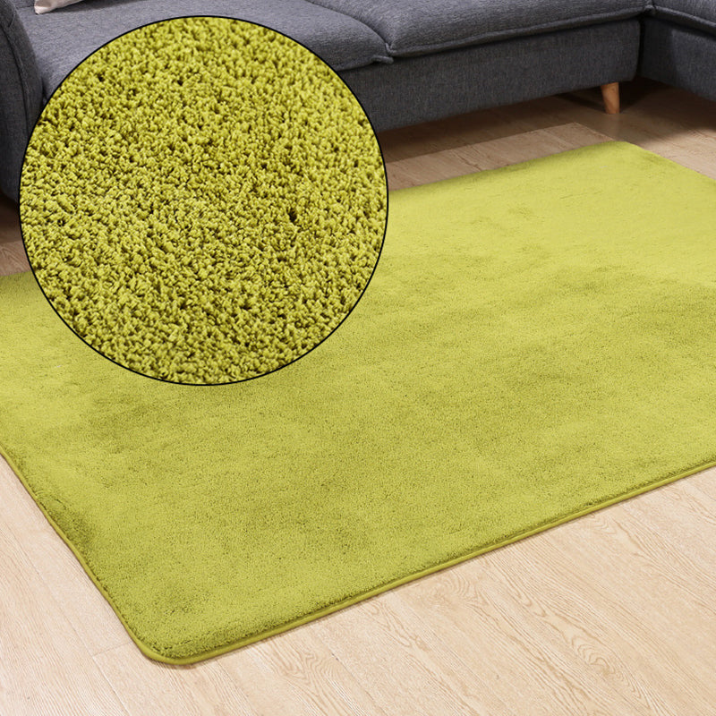 Simple Solid Color Rug Multi Colored Cotton Blend Indoor Rug Non-Slip Backing Pet Friendly Carpet for Living Room Green Clearhalo 'Area Rug' 'Rug' 2287784