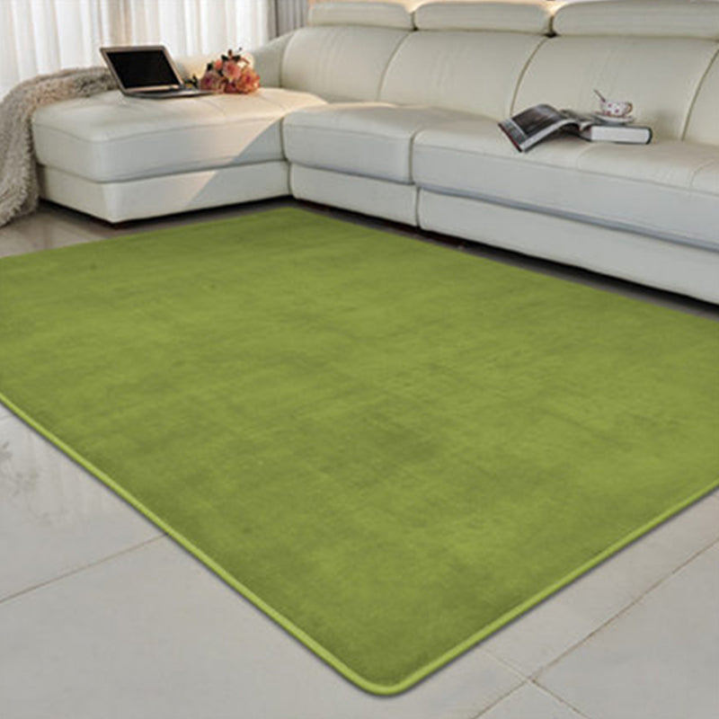 Nordic Living Room Rug Multi Colored Solid Color Indoor Rug Cotton Blend Easy Care Pet Friendly Carpet Green Clearhalo 'Area Rug' 'Modern' 'Rugs' Rug' 2287794