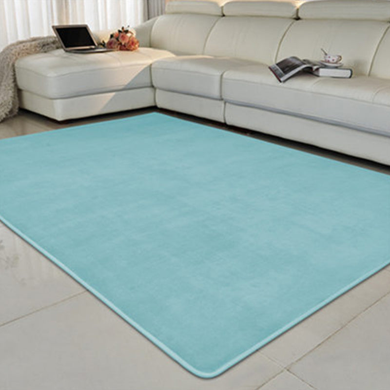Nordic Living Room Rug Multi Colored Solid Color Indoor Rug Cotton Blend Easy Care Pet Friendly Carpet Sky Blue Clearhalo 'Area Rug' 'Modern' 'Rugs' Rug' 2287797