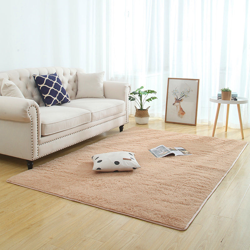 Calming Home Decor Rug Multi Colored Solid Color Indoor Rug Cotton Blend Anti-Slip Stain-Resistant Carpet Light Camel Clearhalo 'Area Rug' 'Rug' 2287821