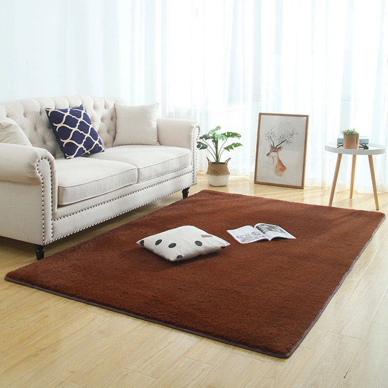 Calming Home Decor Rug Multi Colored Solid Color Indoor Rug Cotton Blend Anti-Slip Stain-Resistant Carpet Coffee Clearhalo 'Area Rug' 'Rug' 2287825