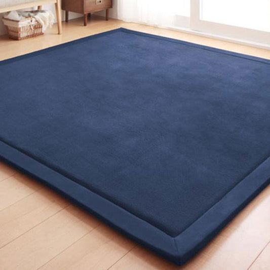 Modern Room Rug Multi Colored Solid Color Area Rug Synthetics Anti-Slip Backing Pet Friendly Area Carpet Dark Blue Clearhalo 'Area Rug' 'Modern' 'Rugs' Rug' 2287828