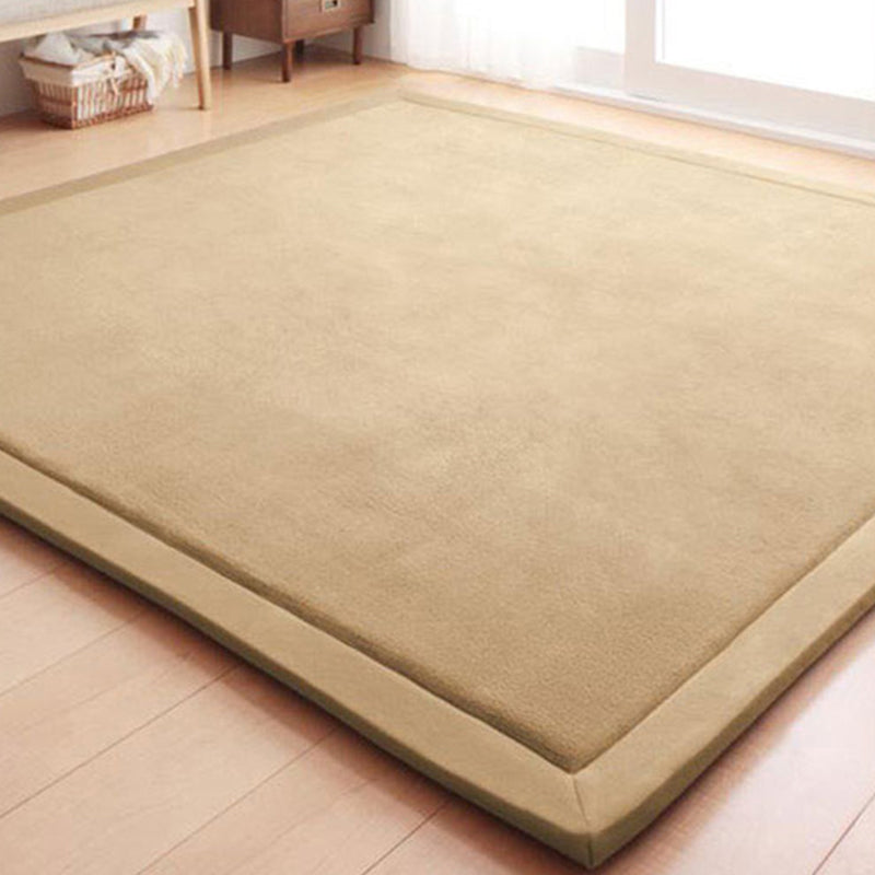 Modern Room Rug Multi Colored Solid Color Area Rug Synthetics Anti-Slip Backing Pet Friendly Area Carpet Brown Clearhalo 'Area Rug' 'Modern' 'Rugs' Rug' 2287830