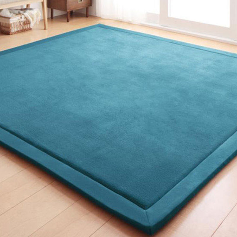 Modern Room Rug Multi Colored Solid Color Area Rug Synthetics Anti-Slip Backing Pet Friendly Area Carpet Aqua Clearhalo 'Area Rug' 'Modern' 'Rugs' Rug' 2287832