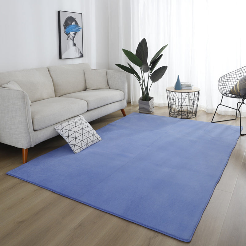 Simple Living Room Rug Multi-Color Solid Color Carpet Cotton Anti-Slip Backing Easy Care Indoor Rug Dark Blue Clearhalo 'Area Rug' 'Modern' 'Rugs' Rug' 2287846
