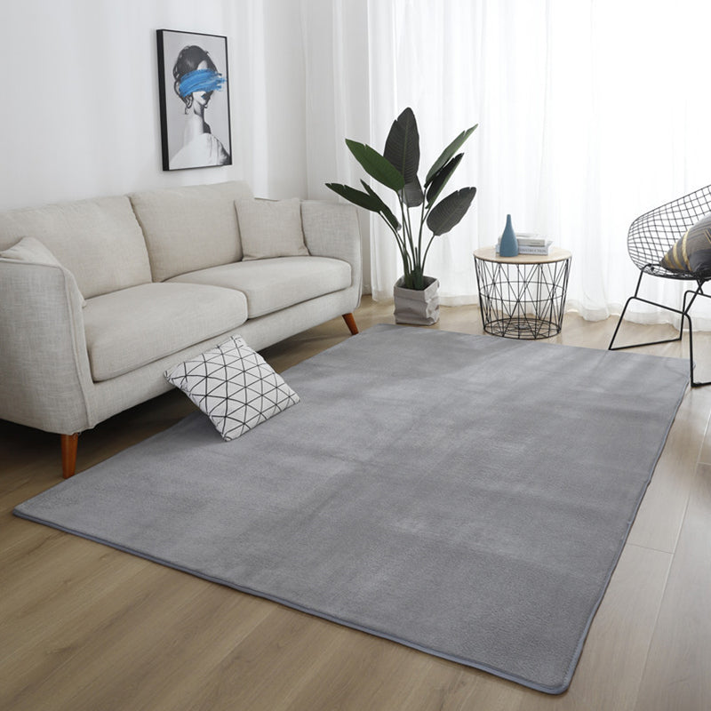 Simple Living Room Rug Multi-Color Solid Color Carpet Cotton Anti-Slip Backing Easy Care Indoor Rug Grey Clearhalo 'Area Rug' 'Modern' 'Rugs' Rug' 2287851