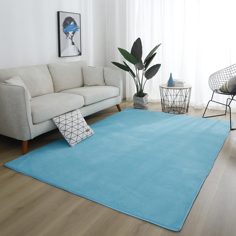 Simple Living Room Rug Multi-Color Solid Color Carpet Cotton Anti-Slip Backing Easy Care Indoor Rug Sky Blue Clearhalo 'Area Rug' 'Modern' 'Rugs' Rug' 2287852