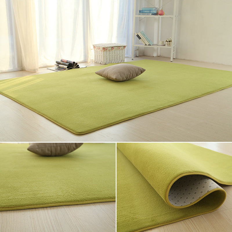 Comfort Bedroom Rug Multi Color Solid Colored Rug Polypropylene Non-Slip Backing Easy Care Carpet Light Army Green Clearhalo 'Area Rug' 'Rug' 2287860