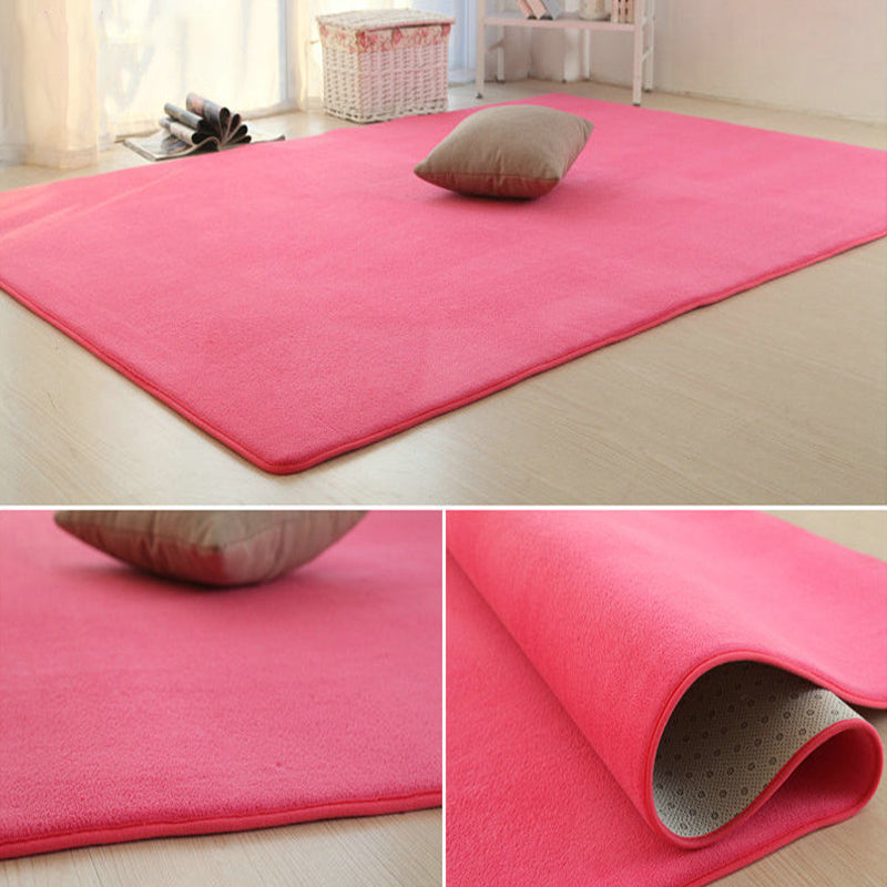 Comfort Bedroom Rug Multi Color Solid Colored Rug Polypropylene Non-Slip Backing Easy Care Carpet Rose Red Clearhalo 'Area Rug' 'Rug' 2287863