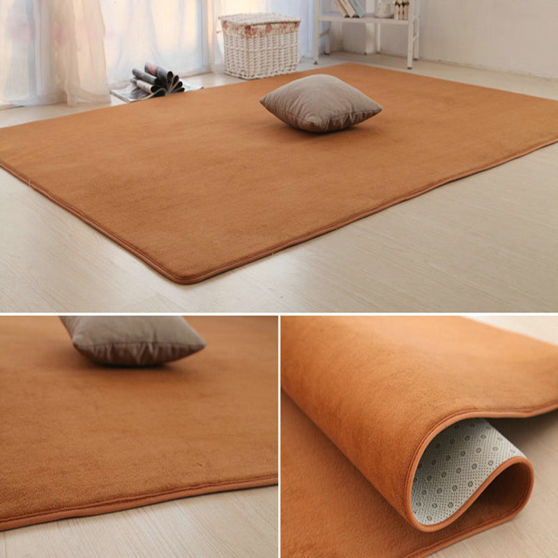Comfort Bedroom Rug Multi Color Solid Colored Rug Polypropylene Non-Slip Backing Easy Care Carpet Khaki Clearhalo 'Area Rug' 'Rug' 2287864