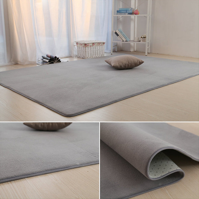 Comfort Bedroom Rug Multi Color Solid Colored Rug Polypropylene Non-Slip Backing Easy Care Carpet Silver Gray Clearhalo 'Area Rug' 'Rug' 2287865