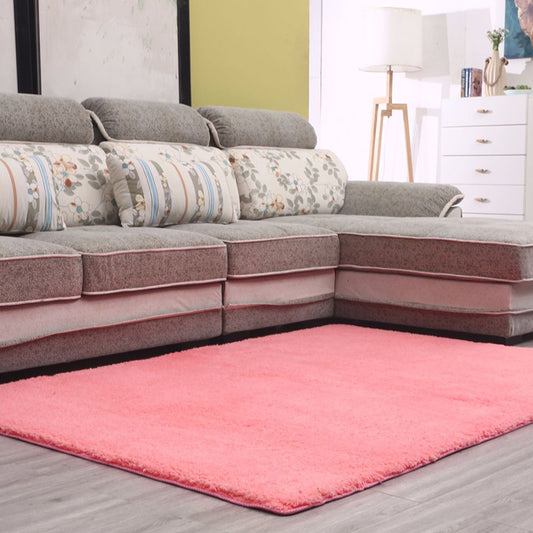 Simple Living Room Rug Multi-Color Solid Color Area Carpet Lamb Wool Non-Slip Easy Care Indoor Rug Pink Clearhalo 'Area Rug' 'Modern' 'Rugs' Rug' 2287887
