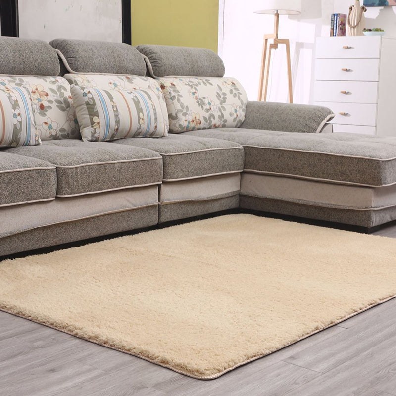 Simple Living Room Rug Multi-Color Solid Color Area Carpet Lamb Wool Non-Slip Easy Care Indoor Rug Light Camel Clearhalo 'Area Rug' 'Modern' 'Rugs' Rug' 2287889