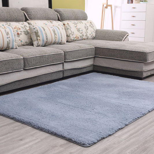 Simple Living Room Rug Multi-Color Solid Color Area Carpet Lamb Wool Non-Slip Easy Care Indoor Rug Silver Gray Clearhalo 'Area Rug' 'Modern' 'Rugs' Rug' 2287892